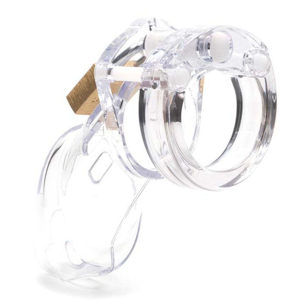 CB-6000 Chastity Cock Cage Kit - Clear - Clear 3.25 Inch Cock Cage Kit - Hush Store Sydney 