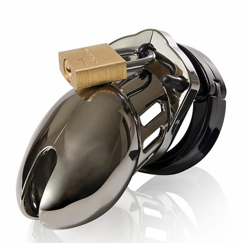 CB-6000S Chastity Cock Cage Kit - Chrome - Chrome 2.5 Inch Cock Cage Kit - Hush Store Sydney 