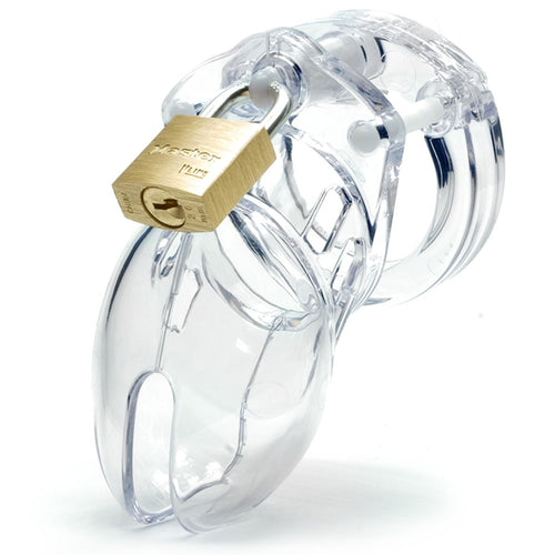 CB-6000S Chastity Cock Cage Kit - Clear - Clear 2.5 Inch Cock Cage Kit - Hush Store Sydney 
