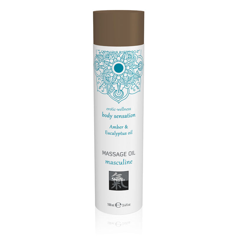 SHIATSU Massage Oil - Masculine - Amber & Eucalyptus Oil Scented - 100 ml - Hush Store Sydney 