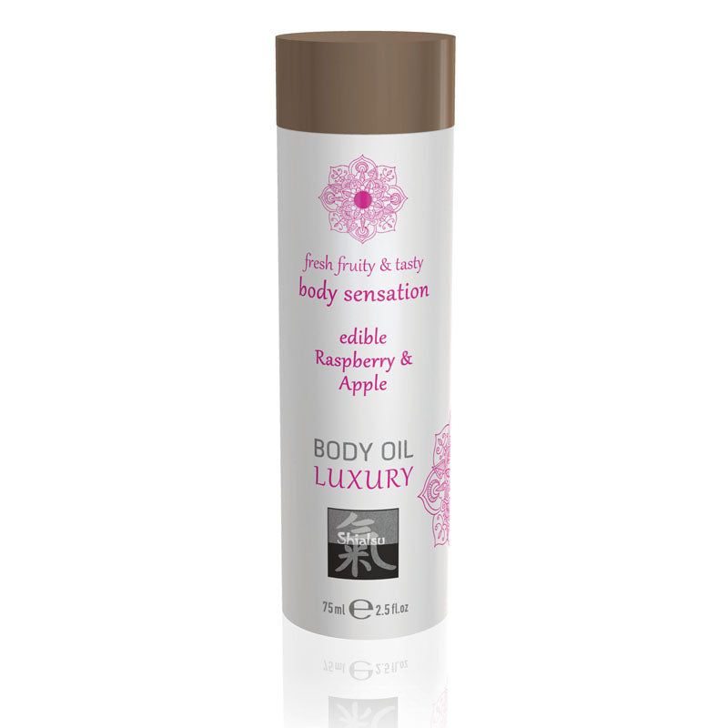 SHIATSU Edible Body Oil - Luxury - Raspberry & Apple Flavoured - 75 ml - Hush Store Sydney 