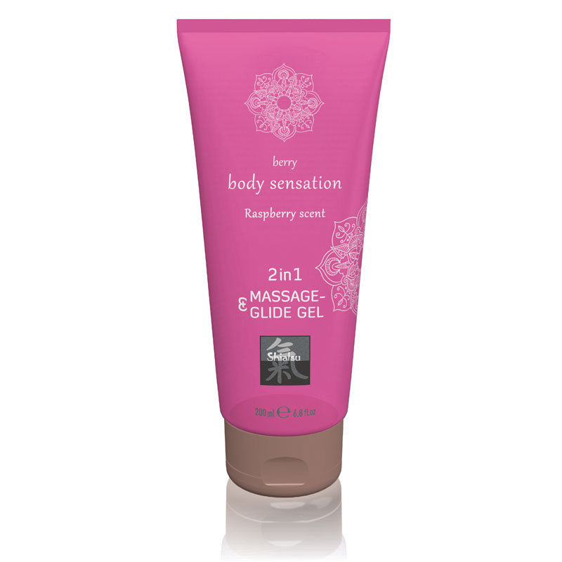 SHIATSU 2in1 Massage & Glide Gel - Raspberry Scented - 200 ml - Hush Store Sydney 