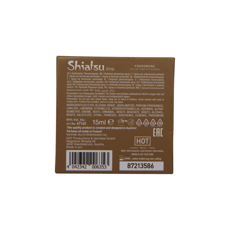 Shiatsu Pheromone Eau De Parfum Women - Lime - Pheromone Fragrance for Women - 15 ml - Hush Store Sydney 