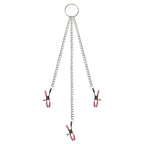 Adam & Eve Chain Me Up Kink Clamps - Metal Nipple and Clitoral Chain