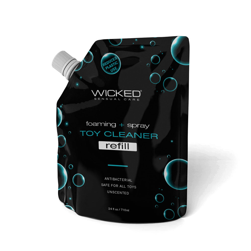 Wicked Foaming & Spray Toy Cleaner Refill - Unscented Antibacterial Toy Cleaner - 710 ml (24 oz) Pouch