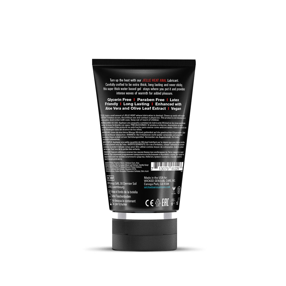 Wicked Jelle Heat - Warming Water Based Anal Lubricant - 120 ml (4 oz) Bottle