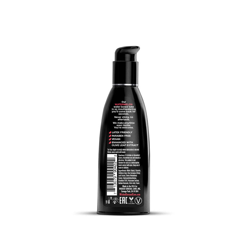Wicked Aqua Watermelon - Watermelon Flavoured Water Based Lubricant - 60 ml (2 oz) Bottle - Hush Store Sydney 