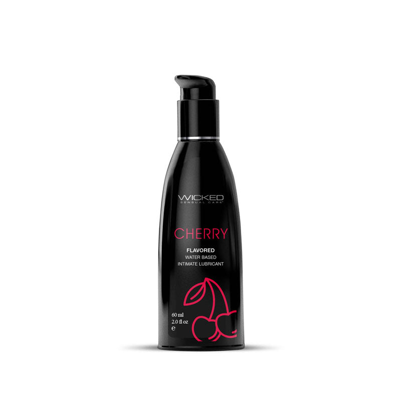 Wicked Aqua Cherry - Cherry Flavoured Water Based Lubricant - 60 ml (2 oz) Bottle - Hush Store Sydney 