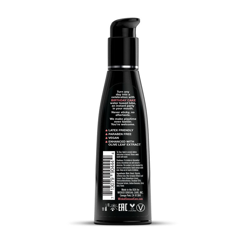 Wicked Aqua Birthday Cake - Birthday Cake Flavoured Water Based Lubricant - 120 ml (4 oz) Bottle - Hush Store Sydney 