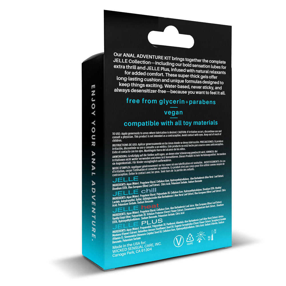 Wicked ANAL ADVENTURE KIT - Mixed Jelle Anal Lubricants 30 ml Bottles - 4 Pack - Hush Store Sydney 