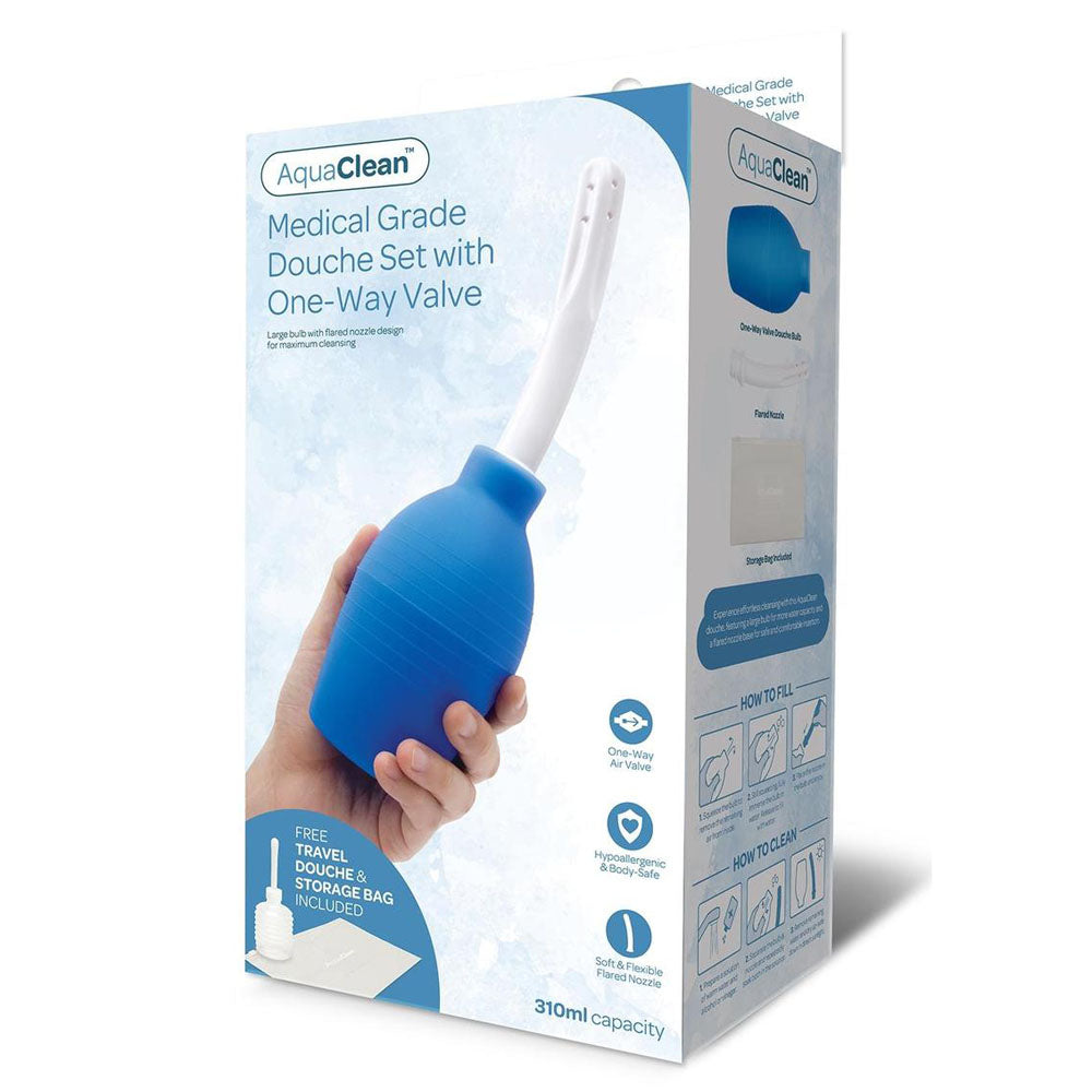 AquaClean Medical Grade Douche Set with 1-Way Valve - 310 ml Capacity with Free Travel Douche Included - Hush Store Sydney 