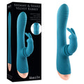 Adam & Eve SHIMMY & SHAKE VELVET RABBIT - Blue 22.4 cm USB Rechargeable Rabbit Vibrator - Hush Store Sydney 