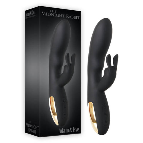 Adam & Eve The Midnight Rabbit - Black 20.3 cm (8'') Rabbit Vibrator - Hush Store Sydney 