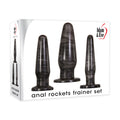 Adam & Eve ANAL ROCKETS TRAINER SET - Black Butt Plugs - Set of 3 Sizes - Hush Store Sydney 