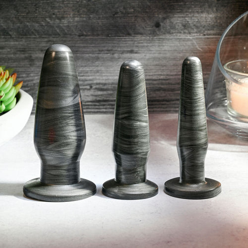 Adam & Eve ANAL ROCKETS TRAINER SET - Black Butt Plugs - Set of 3 Sizes - Hush Store Sydney 