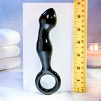 Adam & Eve ADAMS GLASS PROSTATE MASSAGER - Black Glass 16.6 cm Prostate Massager