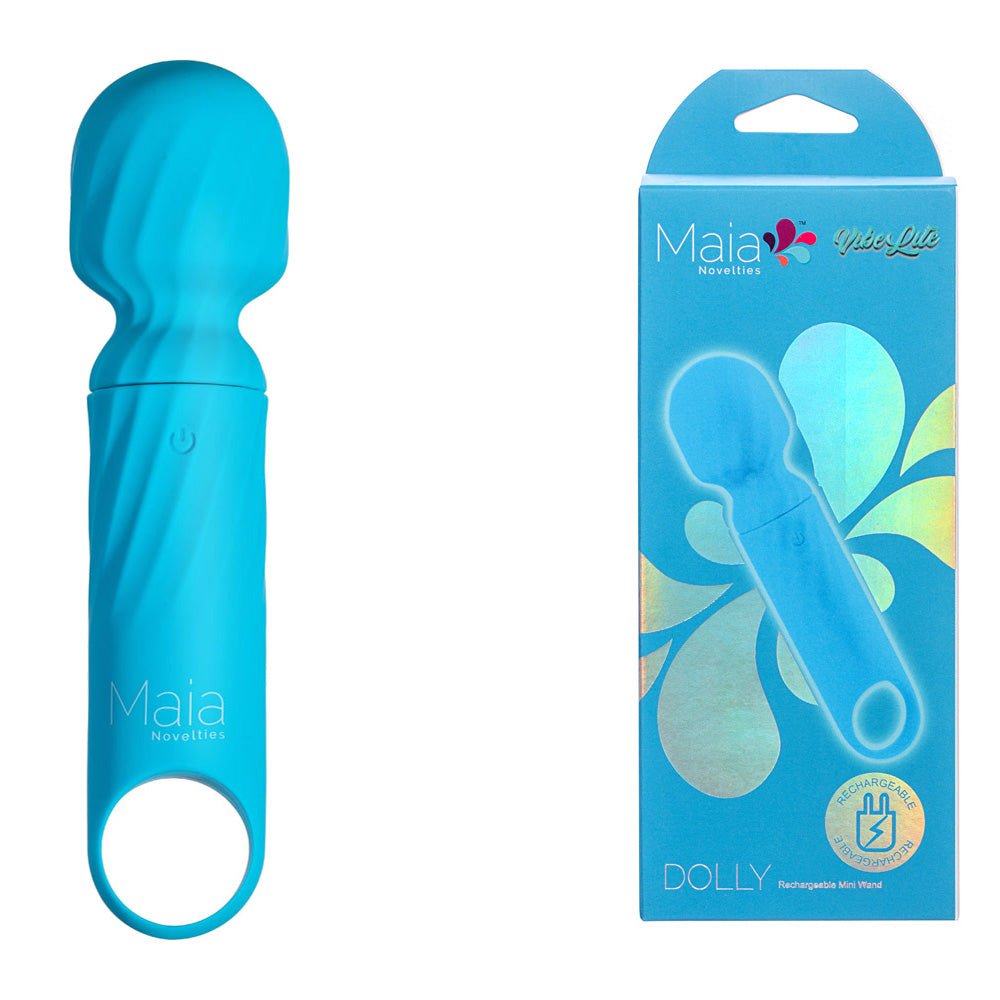 Maia DOLLY - Blue - Blue 12.7 cm USB Rechargeable Massage Wand - Hush Store Sydney 