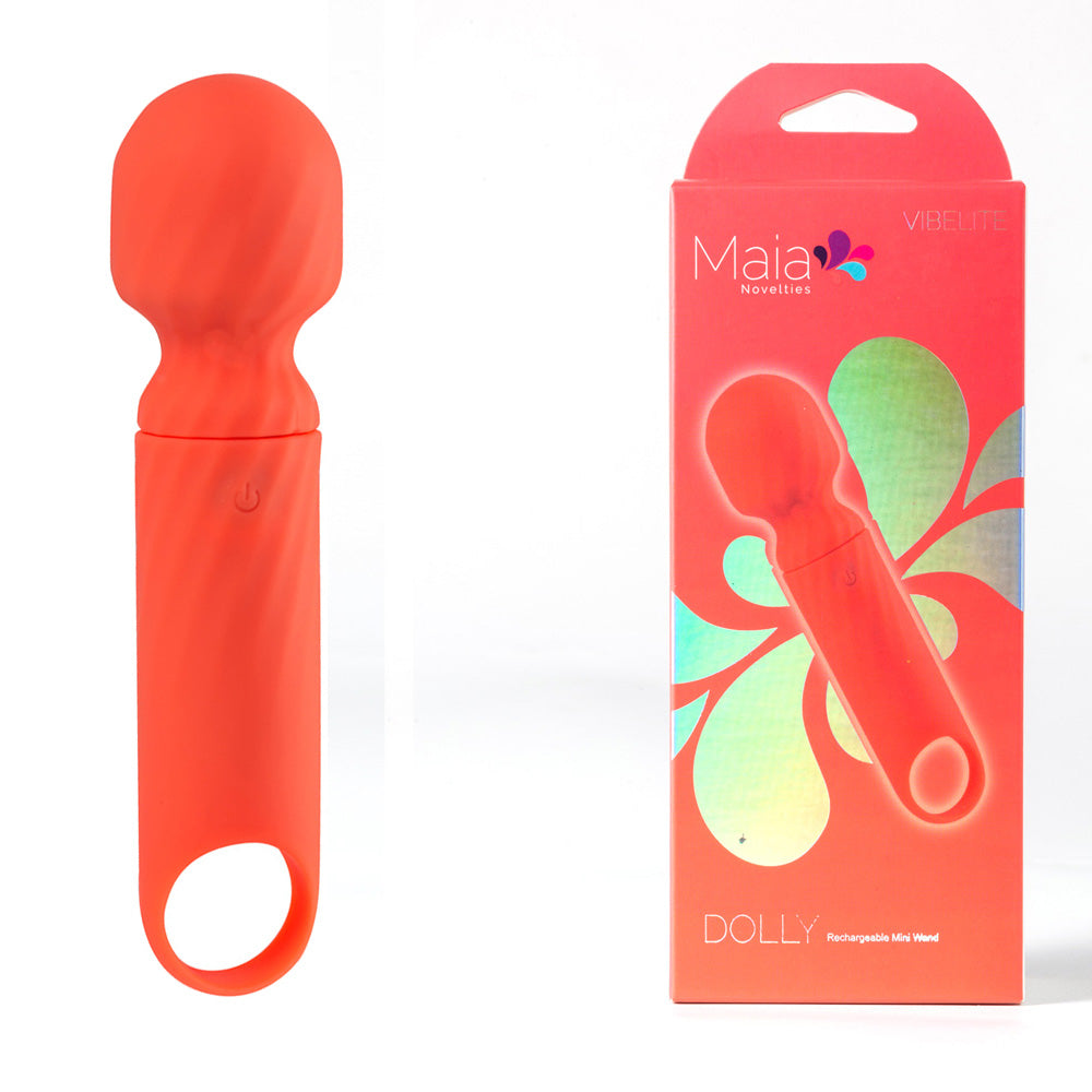 Maia DOLLY - Orange - Orange 12.7 cm USB Rechargeable Massage Wand - Hush Store Sydney 