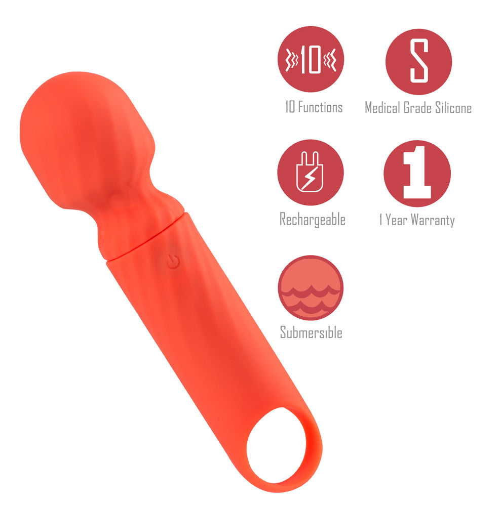 Maia DOLLY - Orange - Orange 12.7 cm USB Rechargeable Massage Wand - Hush Store Sydney 