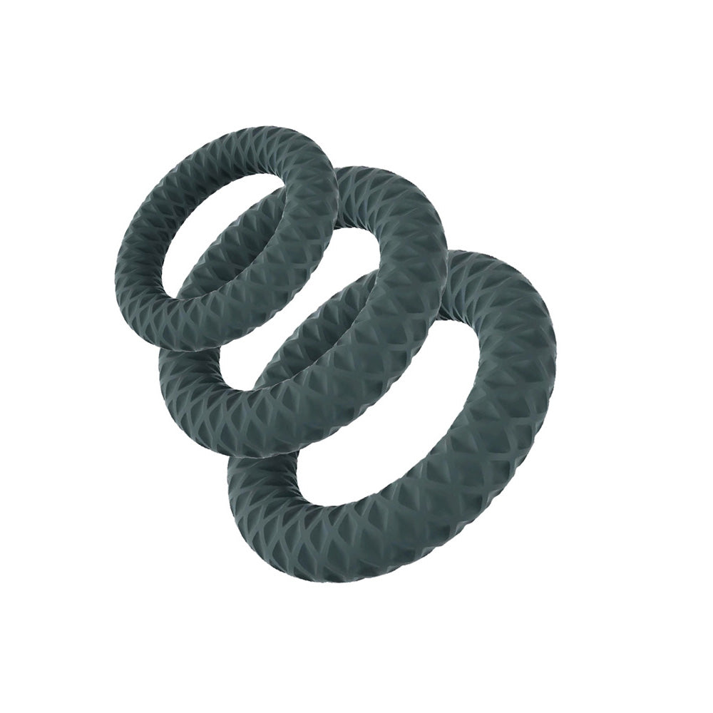 Maia ONYX - Grey Cock Ring Set - Set of 3 Sizes - Hush Store Sydney 