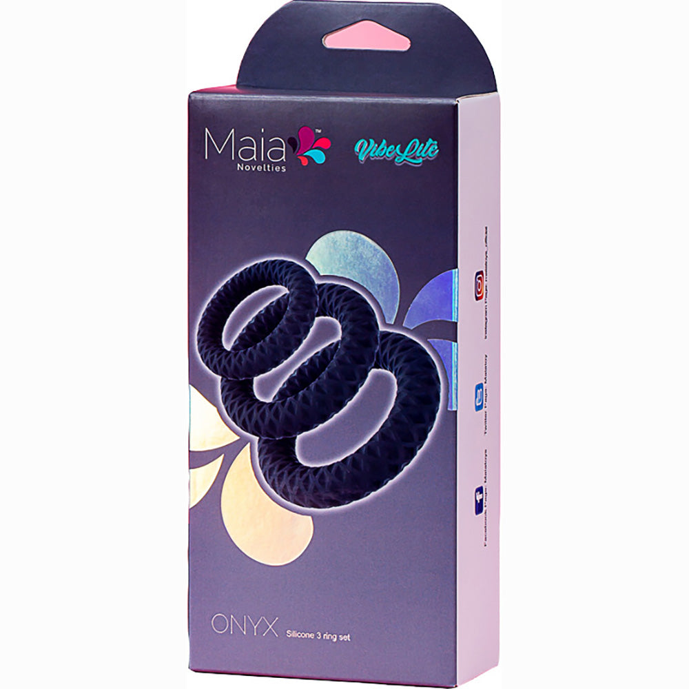 Maia ONYX - Grey Cock Ring Set - Set of 3 Sizes - Hush Store Sydney 