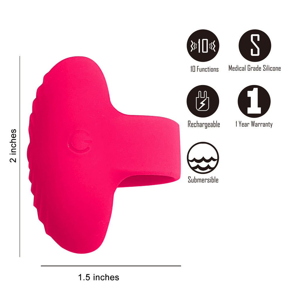 Maia RUBY - Pink USB Rechargeable Finger Stimulator - Hush Store Sydney 