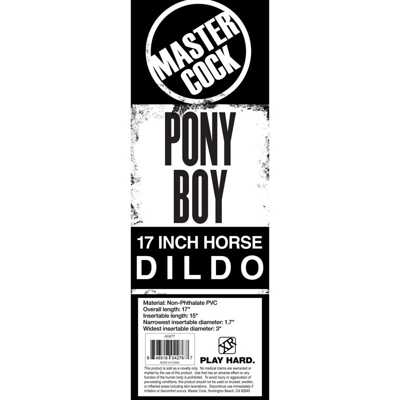 Master Cock Pony Boy - Black 43 cm (17'') Horse Dong - Hush Store Sydney 
