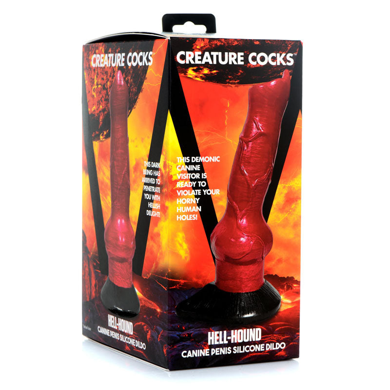 Creature Cocks Hell-Hound Canine Penis Silicone Dildo - Red 19 cm Canine Dildo - Hush Store Sydney 