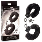 Master Series Cuffed in Fur - Black Fluffy Handcuffs - Hush Store Sydney 