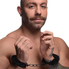 Master Series Cuffed in Fur - Black Fluffy Handcuffs - Hush Store Sydney 