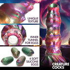 Creature Cocks Larva Silicone Dildo - Coloured 22.9 cm Fantasy Dildo with Eggs