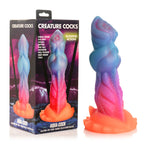 Creature Cocks Aqua-Cock - Glow in Dark Multi-Coloured 19.3 cm Fantasy Dildo - Hush Store Sydney 
