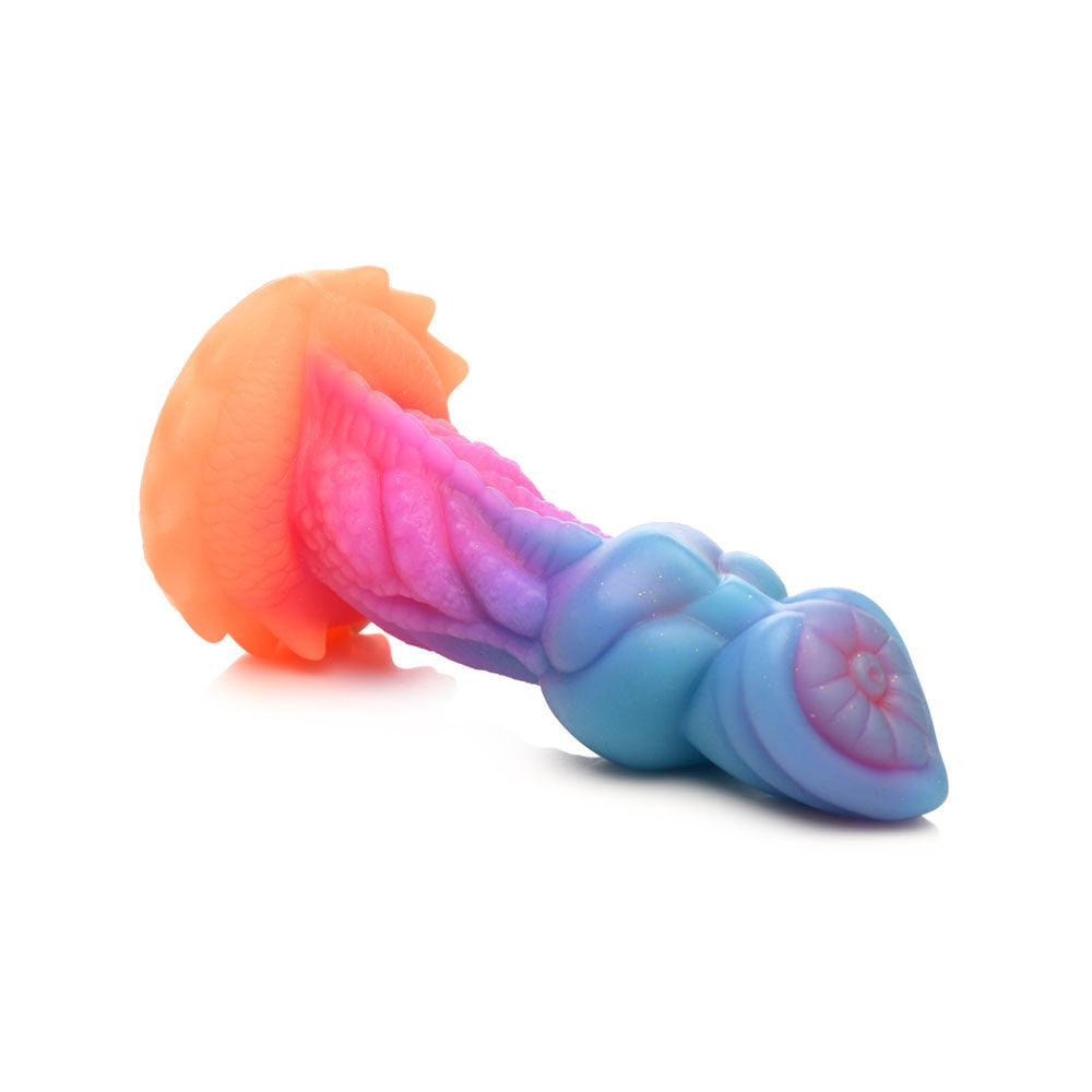 Creature Cocks Aqua-Cock - Glow in Dark Multi-Coloured 19.3 cm Fantasy Dildo - Hush Store Sydney 