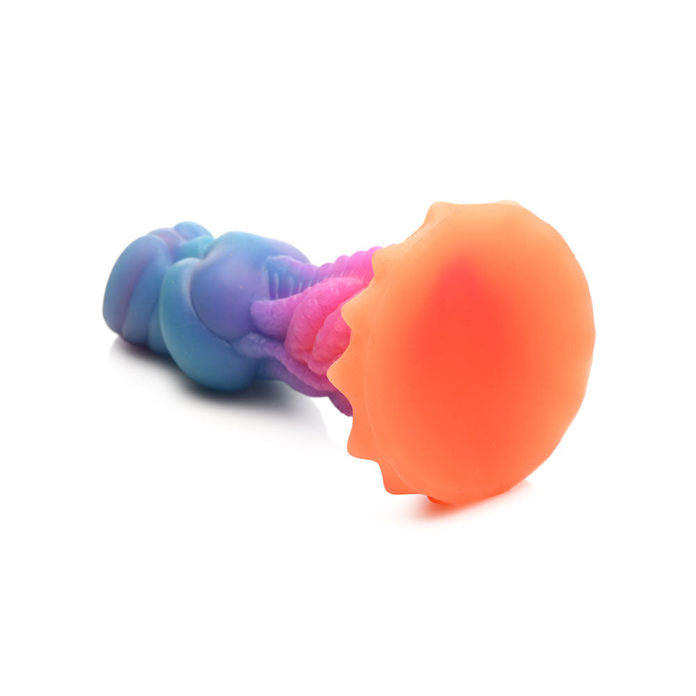 Creature Cocks Aqua-Cock - Glow in Dark Multi-Coloured 19.3 cm Fantasy Dildo - Hush Store Sydney 