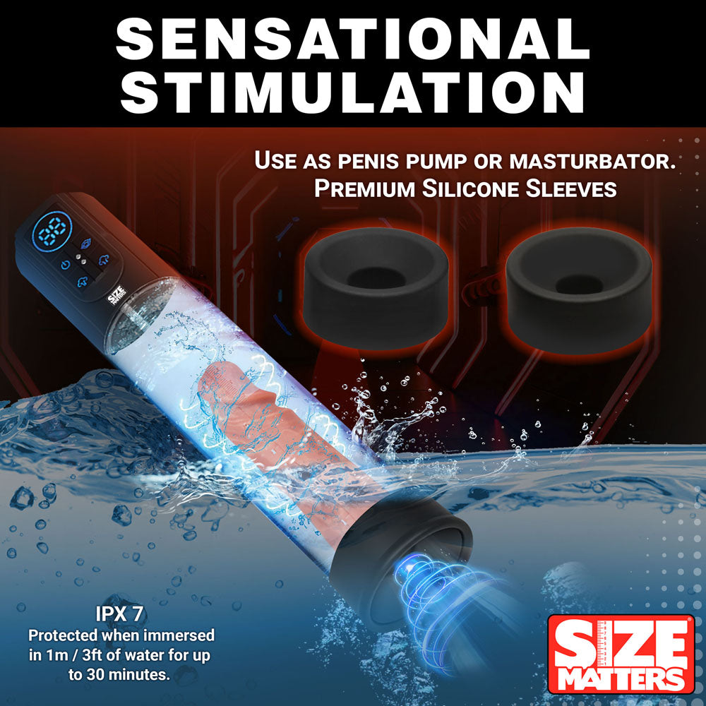 Size Matters Sucking Penis Pump - Clear USB Rechargeable Penis Pump - Hush Store Sydney 