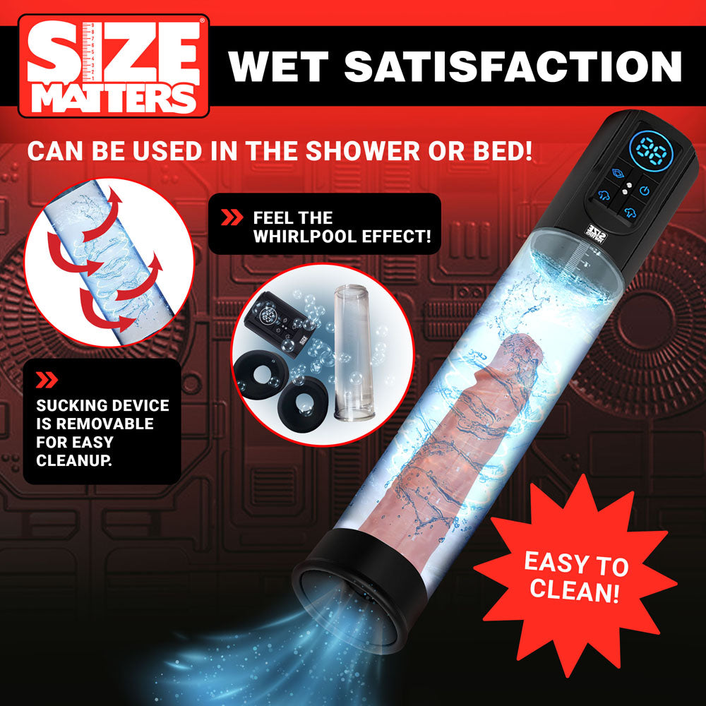Size Matters Sucking Penis Pump - Clear USB Rechargeable Penis Pump - Hush Store Sydney 