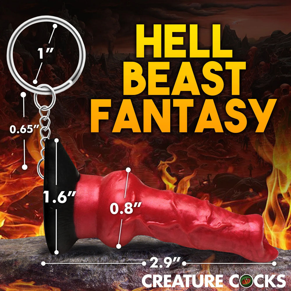 Creature Cocks Hell-Hound Keychain - Novelty Fantasy Dildo Keyring - Hush Store Sydney 