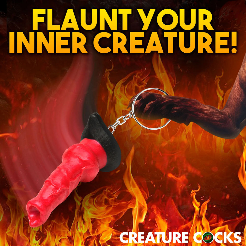 Creature Cocks Hell-Hound Keychain - Novelty Fantasy Dildo Keyring - Hush Store Sydney 