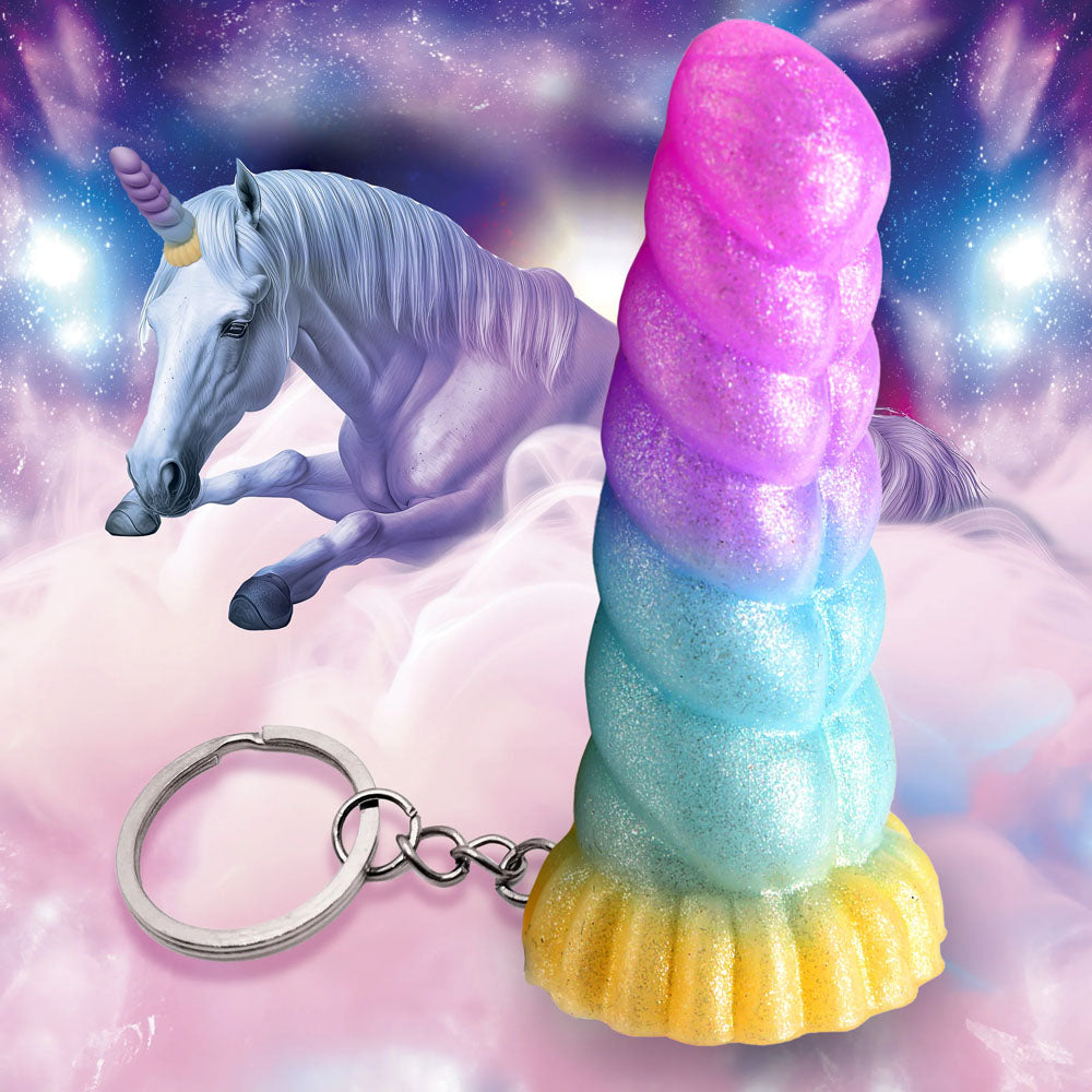 Creature Cocks Mystique Unicorn Keychain - Novelty Fantasy Dildo Keyring - Hush Store Sydney 