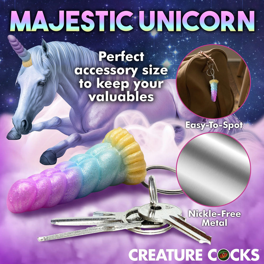 Creature Cocks Mystique Unicorn Keychain - Novelty Fantasy Dildo Keyring - Hush Store Sydney 