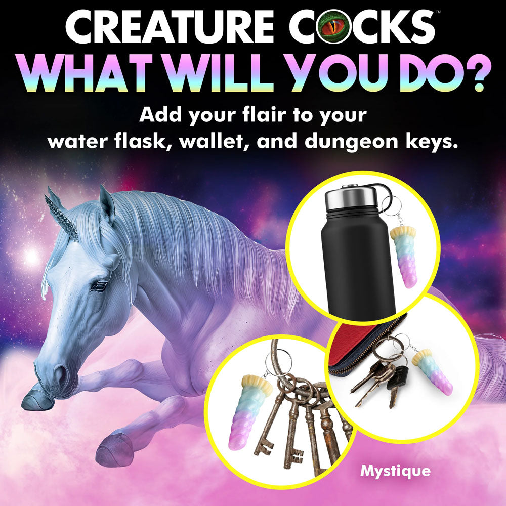 Creature Cocks Mystique Unicorn Keychain - Novelty Fantasy Dildo Keyring - Hush Store Sydney 
