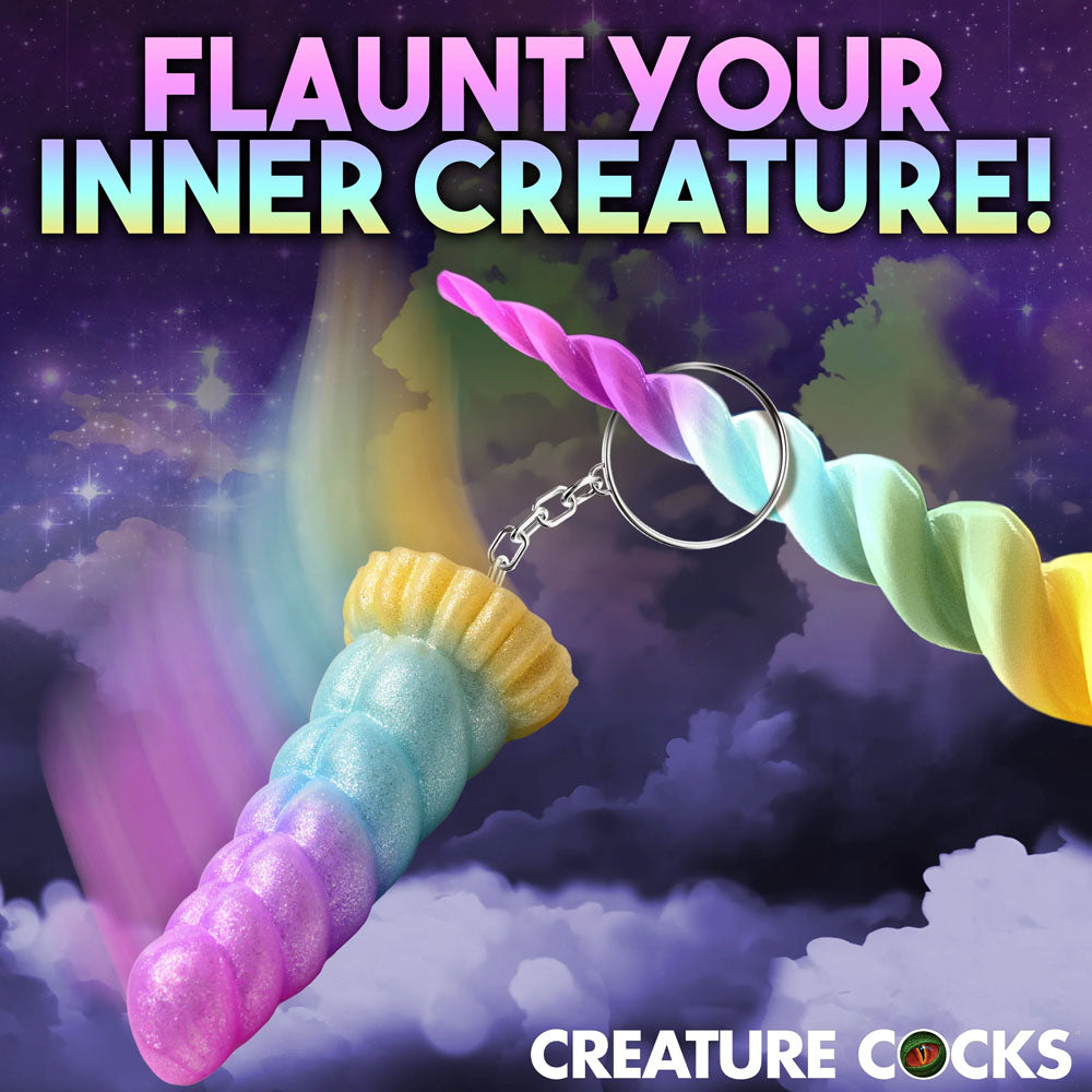 Creature Cocks Mystique Unicorn Keychain - Novelty Fantasy Dildo Keyring - Hush Store Sydney 