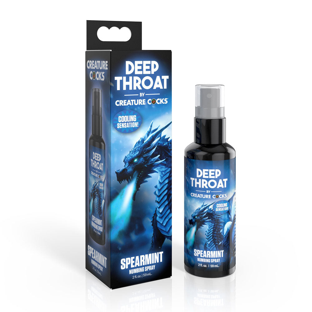 Creature Cocks Deep Throat Spray - Spearmint - Spearmint Flavoured Numbing Spray - 59 ml Spray - Hush Store Sydney 