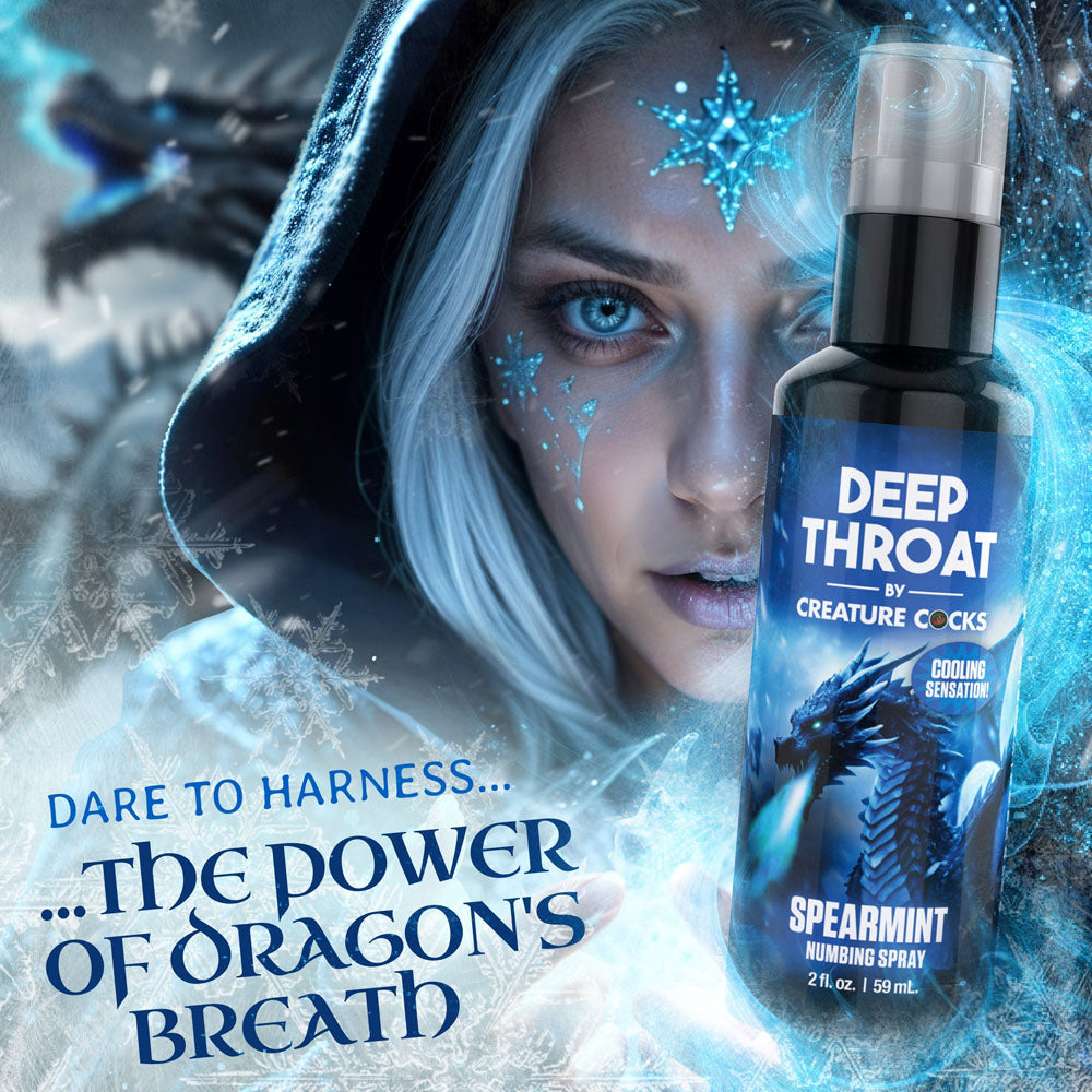 Creature Cocks Deep Throat Spray - Spearmint - Spearmint Flavoured Numbing Spray - 59 ml Spray - Hush Store Sydney 