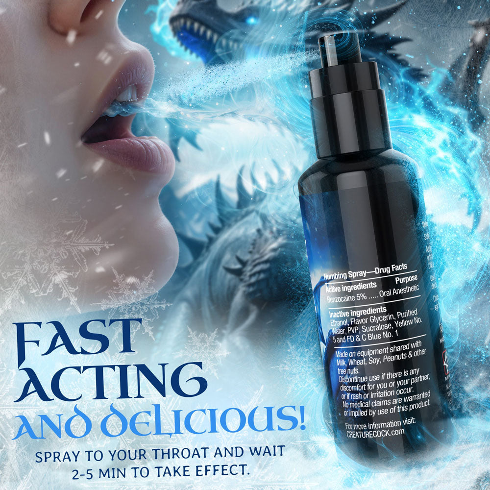 Creature Cocks Deep Throat Spray - Spearmint - Spearmint Flavoured Numbing Spray - 59 ml Spray - Hush Store Sydney 