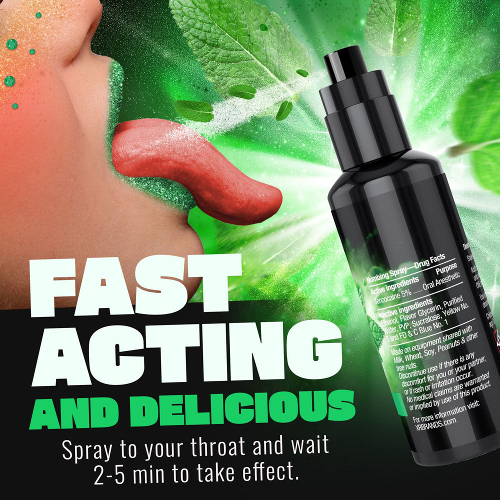Good Blow Deep Throat Spray - Spearmint - Spearmint Flavoured Numbing Spray - 59 ml Spray - Hush Store Sydney 