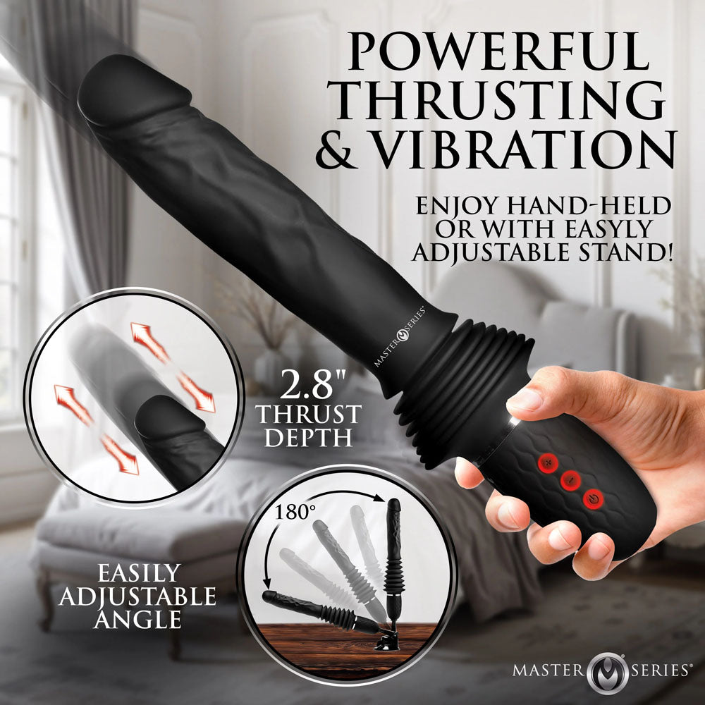 Master Series Ultimate Power Pounder - Black 30 cm USB Rechargeable Thrusting Vibrator