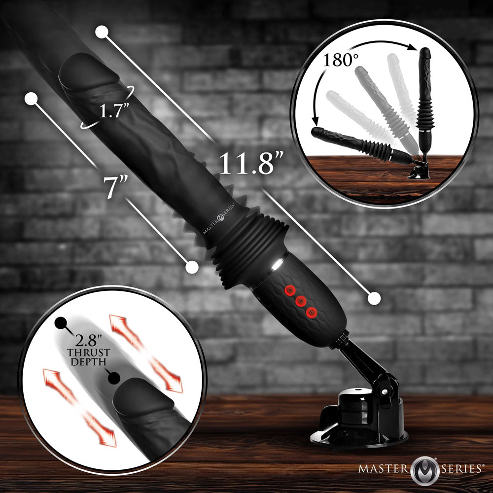 Master Series Ultimate Power Pounder - Black 30 cm USB Rechargeable Thrusting Vibrator