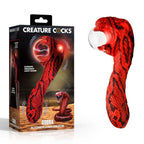 Creature Cocks Cobra - Red 18.5 cm USB Rechargeable Fantasy Vibrator with Plasma Ball - Hush Store Sydney 