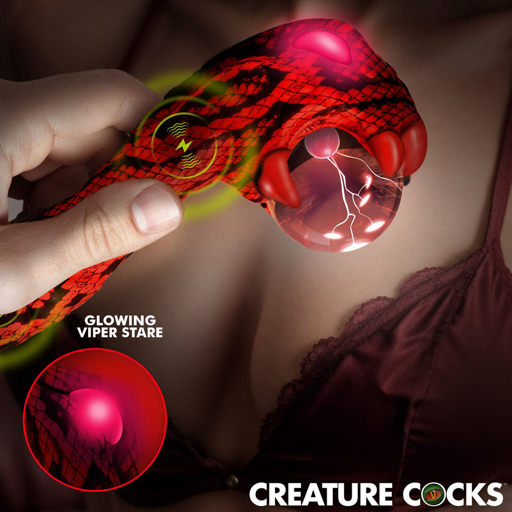 Creature Cocks Cobra - Red 18.5 cm USB Rechargeable Fantasy Vibrator with Plasma Ball - Hush Store Sydney 